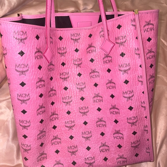 MCM Handbags - MCM Pink Visetos Shopper Tote Bag